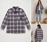 شومیز مانتویی زنانه چهارخونه مدل H&M